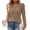 Brown, variant on Ashyfjp Sweaters for Women Casual Solid Color Long Sleeve Crew Neck Puff Shoulder Ribbed Knit Top, Size (S-XXL)