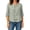 Green Womens Tops, variant on Cotton Linen T Shirts for Women Elbow Length Sleeve Tops Womens Button Down Crew Neck Summer Fall Tshirts