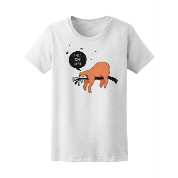Hand Drawn Sloths T-Shirt Women -Image by Shutterstock, Female x-Large