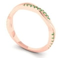 thumbnail image 2 of 0.16 ctw Wedding Band for Women - 14K Rose Gold Simulated Green Diamond Stackable Eternity Ring, 2 of 6
