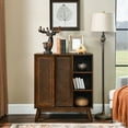 thumbnail image 2 of Spacious Cabinet For Bedroom - Dark Wood, Adjustable Shelf & Solid Wood Feet Modern Sideboard Bathroom Shelves In, 2 of 7