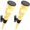 thumbnail image 1 of Paquete de 2 luces solares de pared para exteriores, luces solares decorativas para jardín, luces de patio, aplique de pared LED blanco cálido para exteriores, 1 of 5
