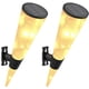 thumbnail image 1 of Paquete de 2 luces solares de pared para exteriores, luces solares decorativas para jardín, luces de patio, aplique de pared LED blanco cálido para exteriores, 1 of 5