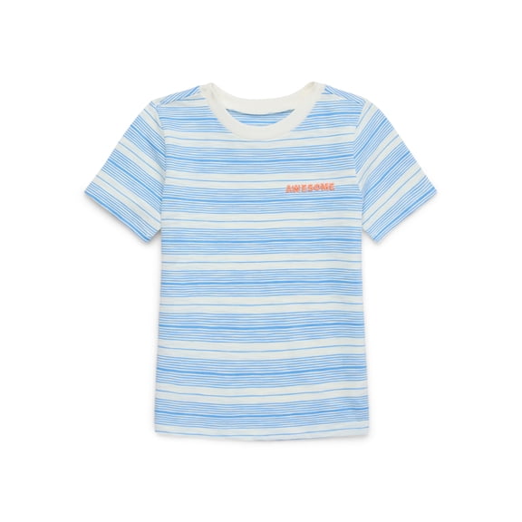 Garanimals Toddler Boy Short Sleeve Striped T-Shirt with Embroidery, Sizes 18M-5T