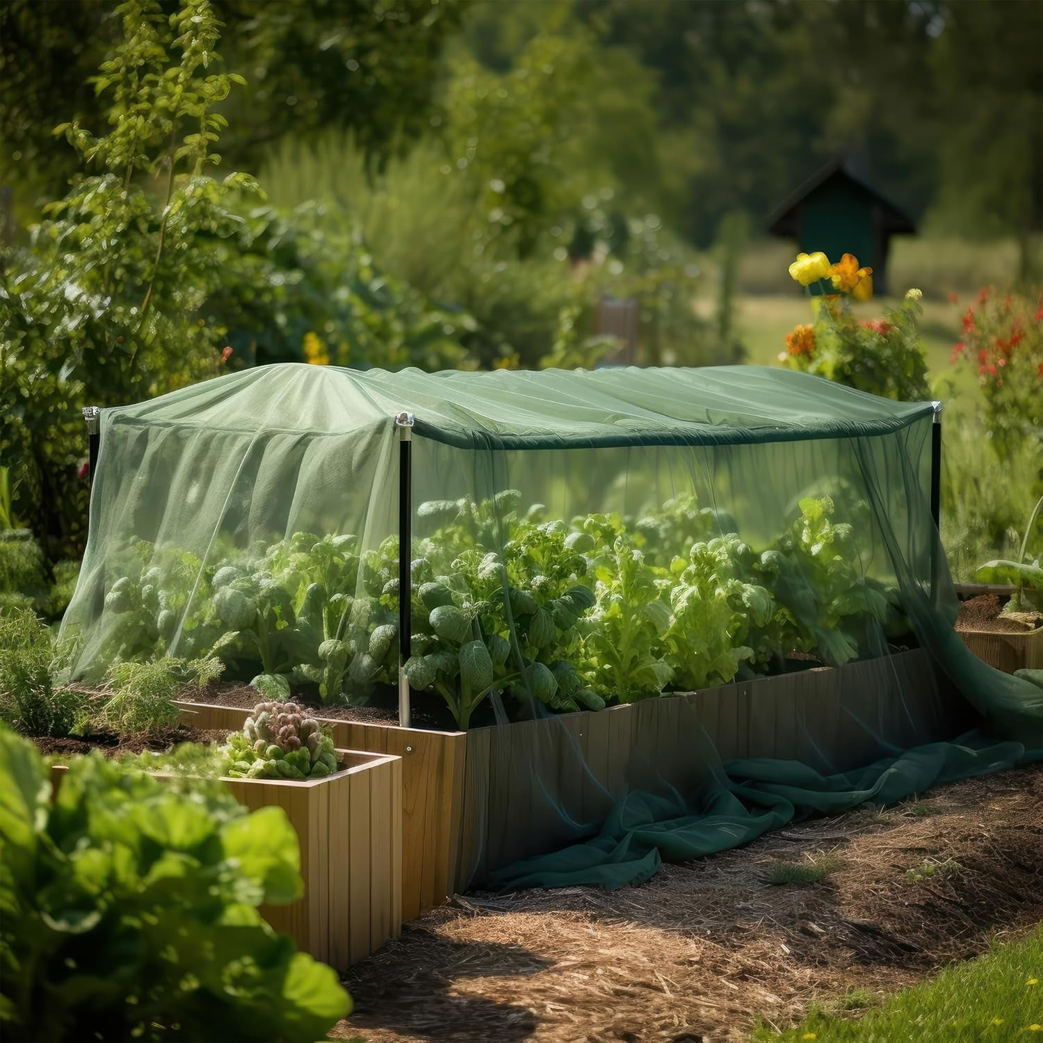Green DIY Mosquito Net Fabric | 10x20 FT Netting 2 Pack | Insect Cover for Garden, Patio, Outdoor & Windows | Multiple Sizes in Black, White & Green | Raised Bed Screen Mesh Barrier