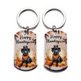 thumbnail image 2 of Happy Thanksgiving Great Dane Welcome Thankful Fall Autumn Pumpkin Stainless Steel Keychain Danes Dog Lover Gifts Collar Charm Tag Keyring - 02021, 2 of 5