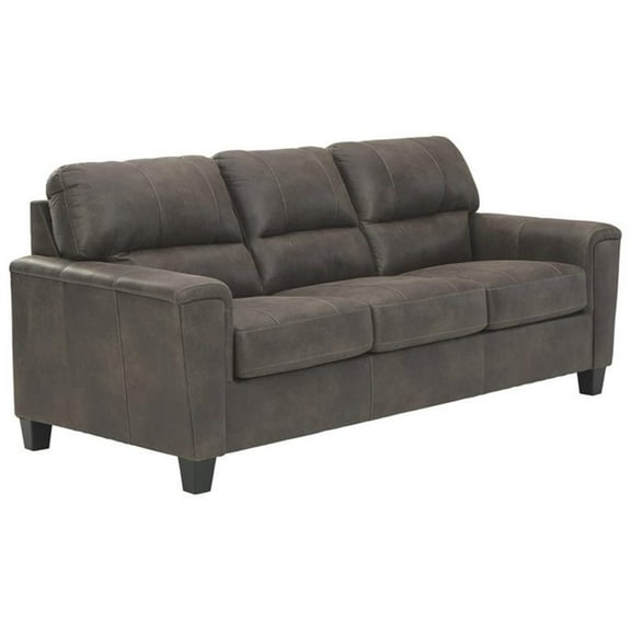 Bowery Hill Contemporary 39"H x 89"W x 38"D Fabric Sofa in Smoke