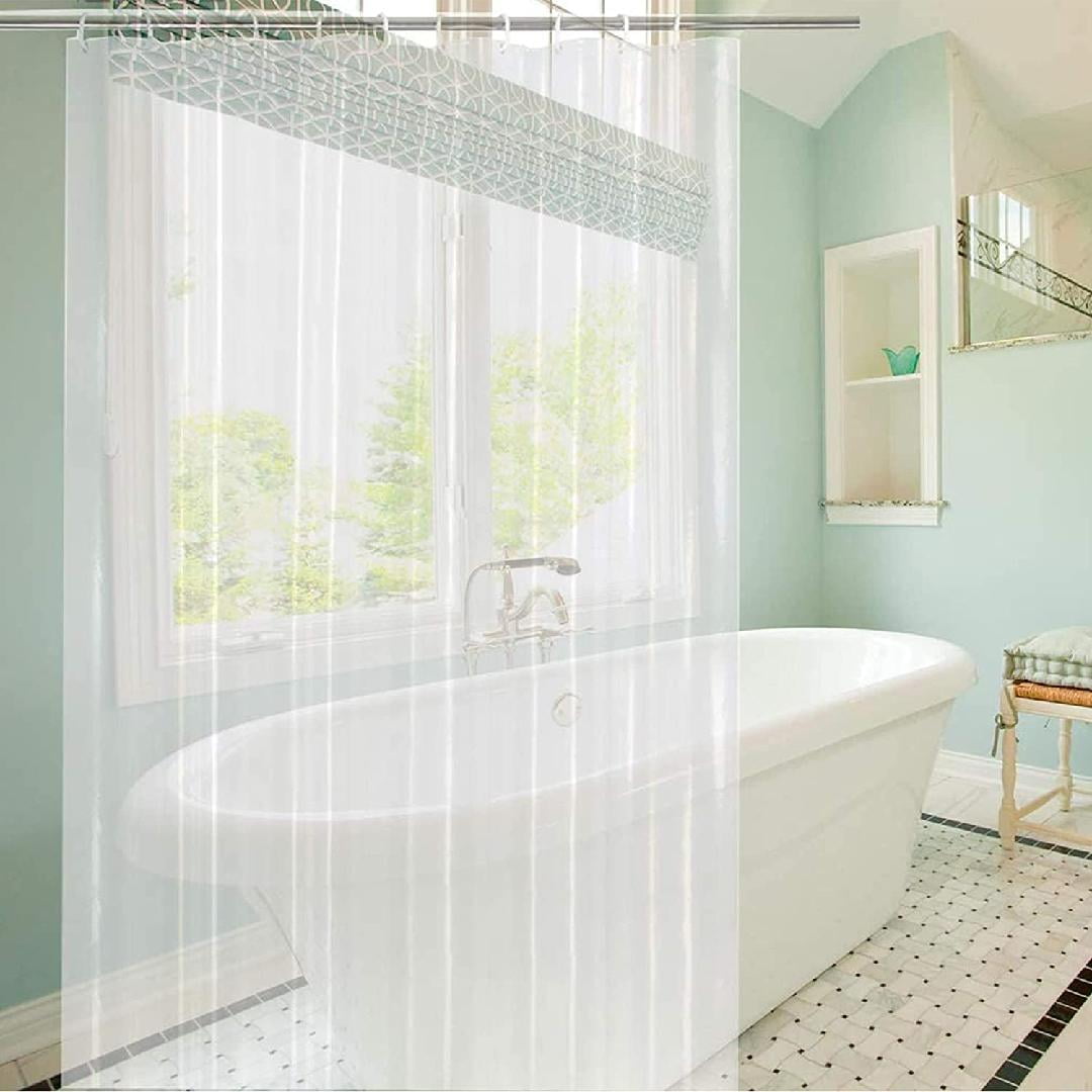 2 Pack Clear Shower Stall Curtain Liner, 54x72, Waterproof Plastic