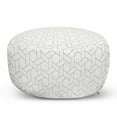 thumbnail image 1 of Abstract Pouf Cover with Zipper, Geometric Modern Interlocking Hexagonal and Rectangular Minimalist Art Deco, Soft Decorative Fabric Unstuffed Case, 30" W X 17.3" L, Sand Brown White, by Ambesonne, 1 of 5