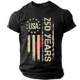 thumbnail image 3 of America 250 Shirt Patriotic Graphic Short Sleeve T Shirt Commemorative Anniversary Casual Mens Graphic Tees Black XXXXL, 3 of 4