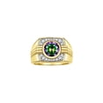 thumbnail image 1 of RYLOS Mens Rings Yellow Gold Plated Silver Designer Round Gemstone &  Diamond Ring Alexandrite June Birthstone Rings For Men, Men's Rings, Silver Rings, Sizes 8 - 13, 1 of 7