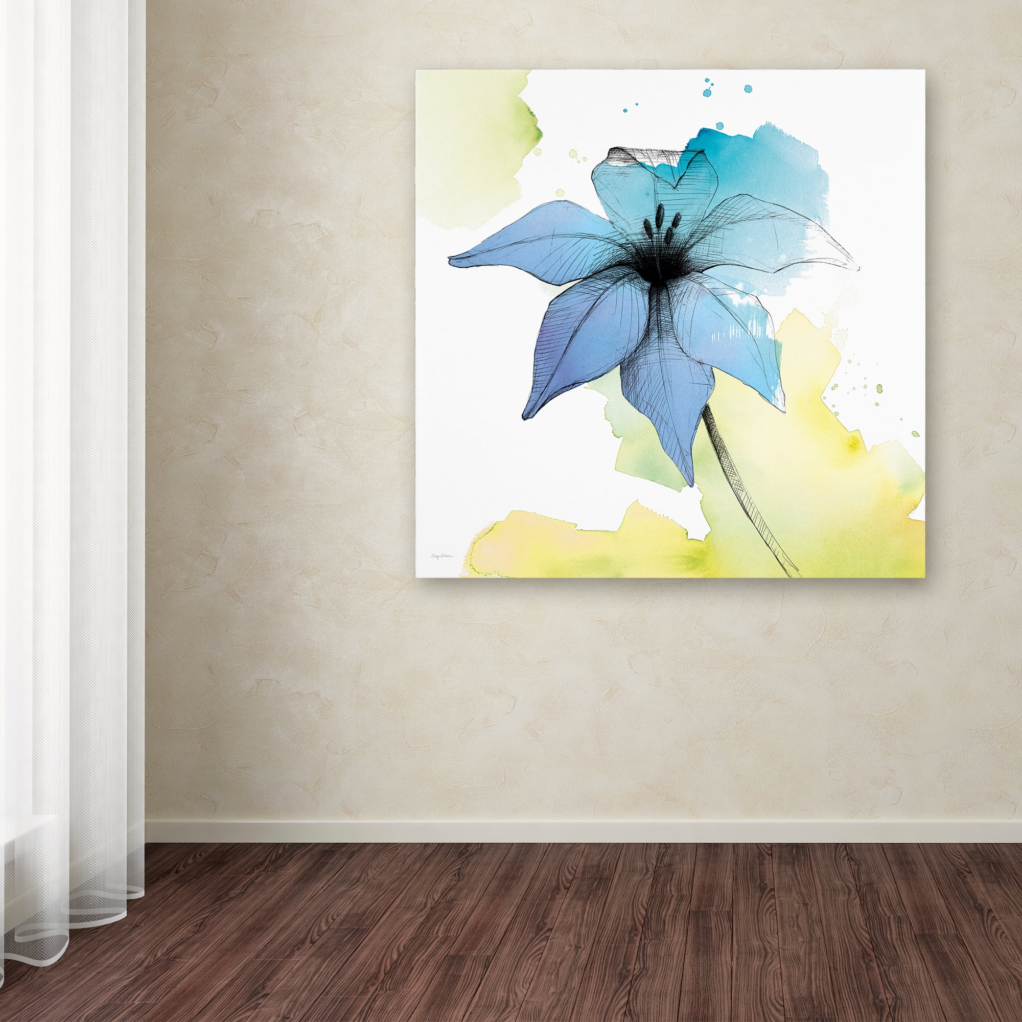Trademark Fine Art 'Watercolor Graphite Flower V' Canvas Art by Avery Tillmon