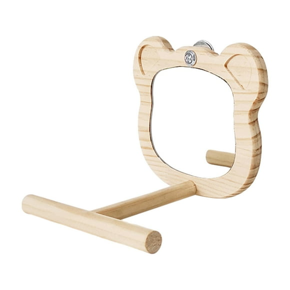 Xuanheng Wood Bird Mirror Climb Bird Parakeet Mirror for Parakeets Cockatiels Finches