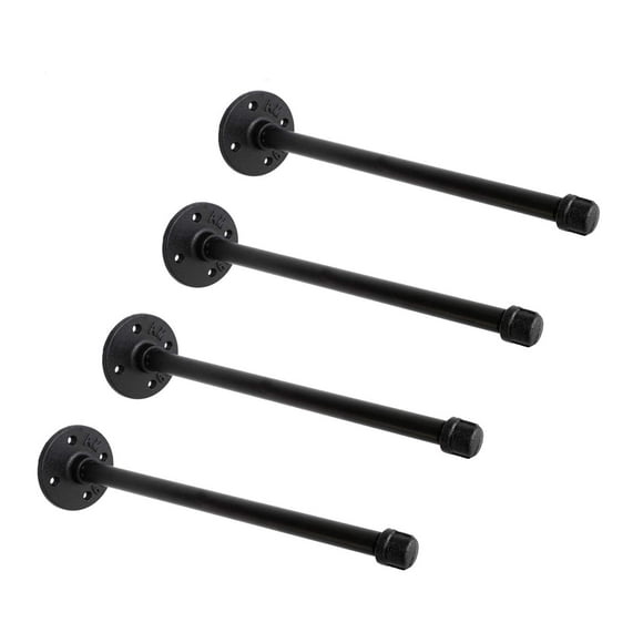 1/2"" Shelf Bracket Home TZH 4 Pcs Industrial Floating Shelf Bracket Heavy Duty Pipe Bracket Vintage Wall Hanging Decor with Screws for Floating Wood Shelves 12 Wall Mounted DIY Bracket(4 12"")