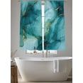 thumbnail image 5 of Turquoise Ombre Marble Sheer Curtains 72 Inch Length 2 Panels Set for Living Room/Bedroom, Modern Ink Painting Abstract Semi Curtain Sheers Drapes Rod Pocket Curtains Window Treatment Set 52''x72''x2, 5 of 7
