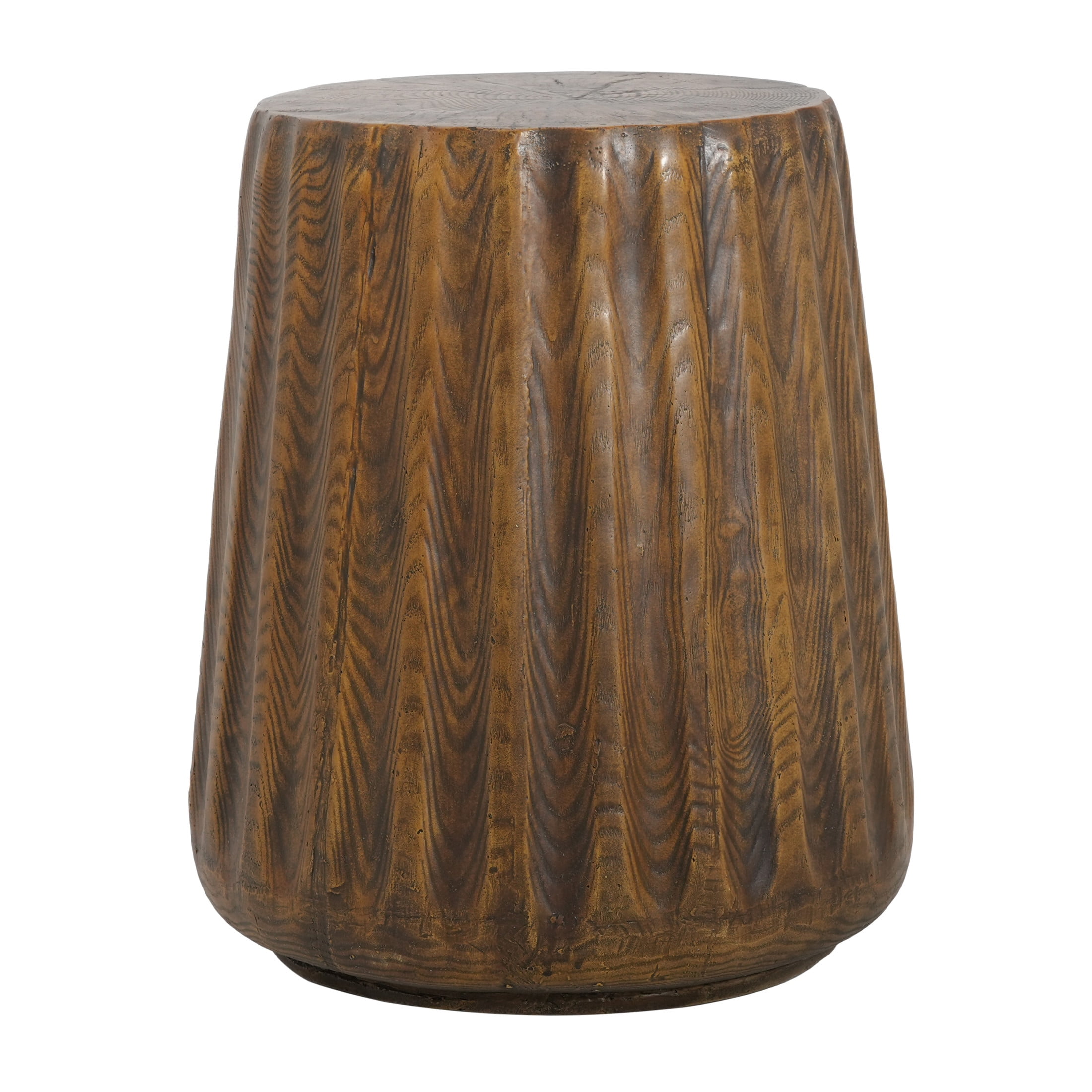 Christopher Knight Home 16.6"H Tree Stump Side Table, Indoor Outdoor Accent Table, Wood Grain Brown