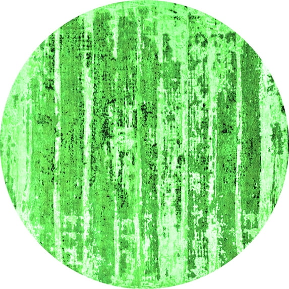 Ahgly Company Indoor Round Oriental Green Industrial Area Rugs, 8' Round