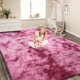 thumbnail image 3 of ZENELESS Large Fluffy Rugs for Living Room,9x12ft Rectangular Shag Rug Carpets for Living Room Bedroom Nursery Tie-dye&Red, 3 of 7