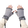 thumbnail image 1 of Tejido Guantes sin dedos Hombres blandos Mujeres A prueba de viento A prueba de viento Cálido Mantenimiento USB Carro eléctrico Calefacción Mittens Protector de mano interior Gris sidaley HA011717-05, 1 of 7