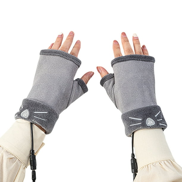 DTOWER Fabric Fingerless Gloves Soft Men Women Windproof Warm Keeping