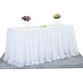 thumbnail image 1 of Faldón de mesa Suppromo de tul blanco de 14 pies para mesa rectangular o redonda, 1 of 5