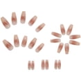 thumbnail image 1 of Uñas postizas, juego de 24 piezas, incluye pegamento. Uñas postizas removibles, fragmentos brillantes color caramelo, uñas francesas delicadas, 2 ml, 1 of 7