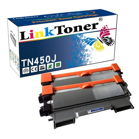 LinkToner Tn450 Brother Toner Cartridge for Brother TN-420 TN-450 BK High Yield 2 Pack Laser