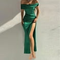 thumbnail image 2 of Pompotops Robe Longue Sexy à une Épaule Mode Été pour Femmes Robe Formelle, 2 of 8