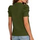 thumbnail image 5 of Camisetas de Manga Corta de Verano para Mujeres Moda Pullover de Color Sólido Botón de Solapa Botón Extraíble Camisetas de Manga Corta de Verano de las Mujeres, 5 of 5