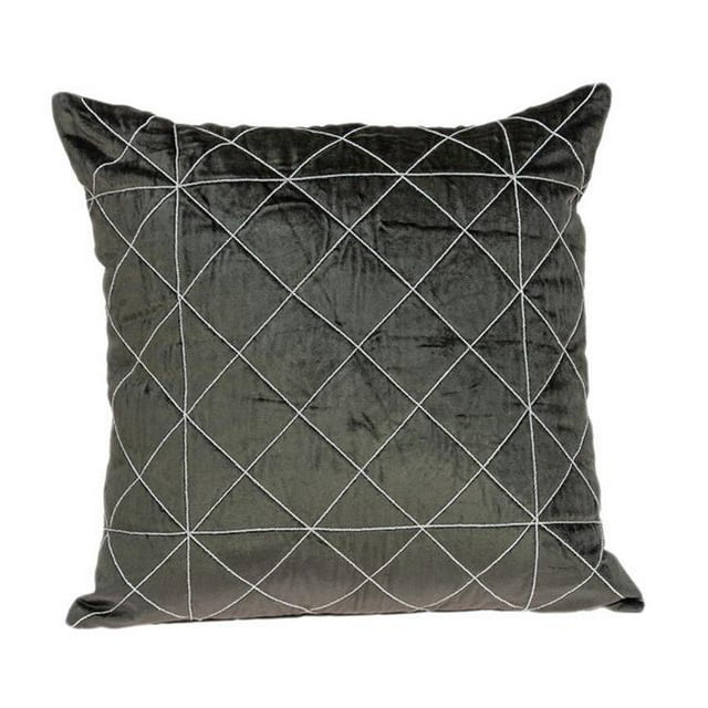 Parkland Collection PILD11133P Tada Grey & Silver Square Transitional Pillow Cover with Poly Insert - 20 x 20 x 7 in.
