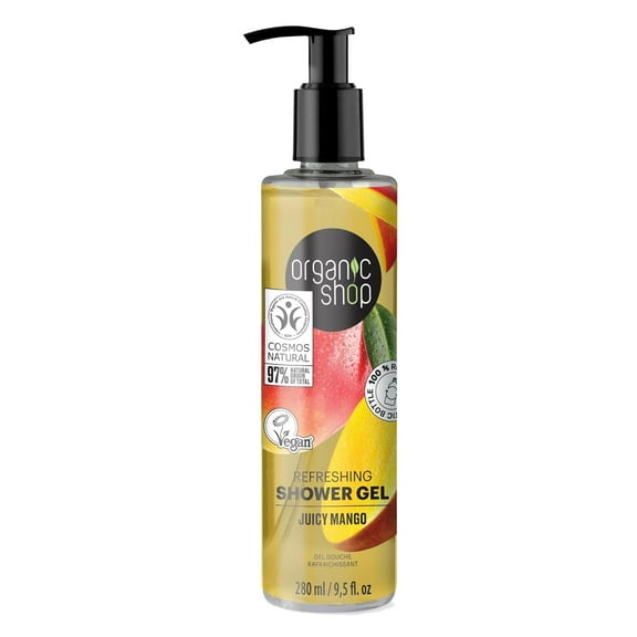 Organic Shop Mango Body Wash, Skin Hydrating Shower Gel, 100% Vegan & Organic, Deep Moisturizing Skin Cleanser, Nourishing Body Wash. 9.5 Fl Oz