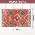 thumbnail image 2 of 3'x5' Area Rugs for Living Room, Machine Washable Non-Slip Carpet, Soft Faux Wool Low Pile Moroccan Farmhouse Western Rug, Brick Red, 2 of 5