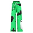 thumbnail image 4 of WXLWZYWL Halloween Pants for Women Plus Size Stretch Pants Casual Palazzo Sweatpants Bat Print Drawstring Wide Leg Pant Lounge Elastic Waist Sweatpant with Pockets, 4 of 4