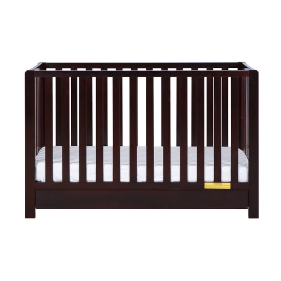 AFG Baby Furniture Emma 4-in-1 Convertible Crib with Toddler Guardrail and Drawer, Espresso