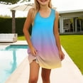 thumbnail image 4 of YunPes Girls Dress Summer Sleeveless Comfortable Casual Dress Gradient Print Children's Clothing with Pocket Vest Dress Girls Skirts, 4 of 6
