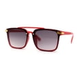thumbnail image 3 of Kids Child Size Luxe Plastic Semi Rimless Rectangular Racer Sunglasses Red Smoke, 3 of 4