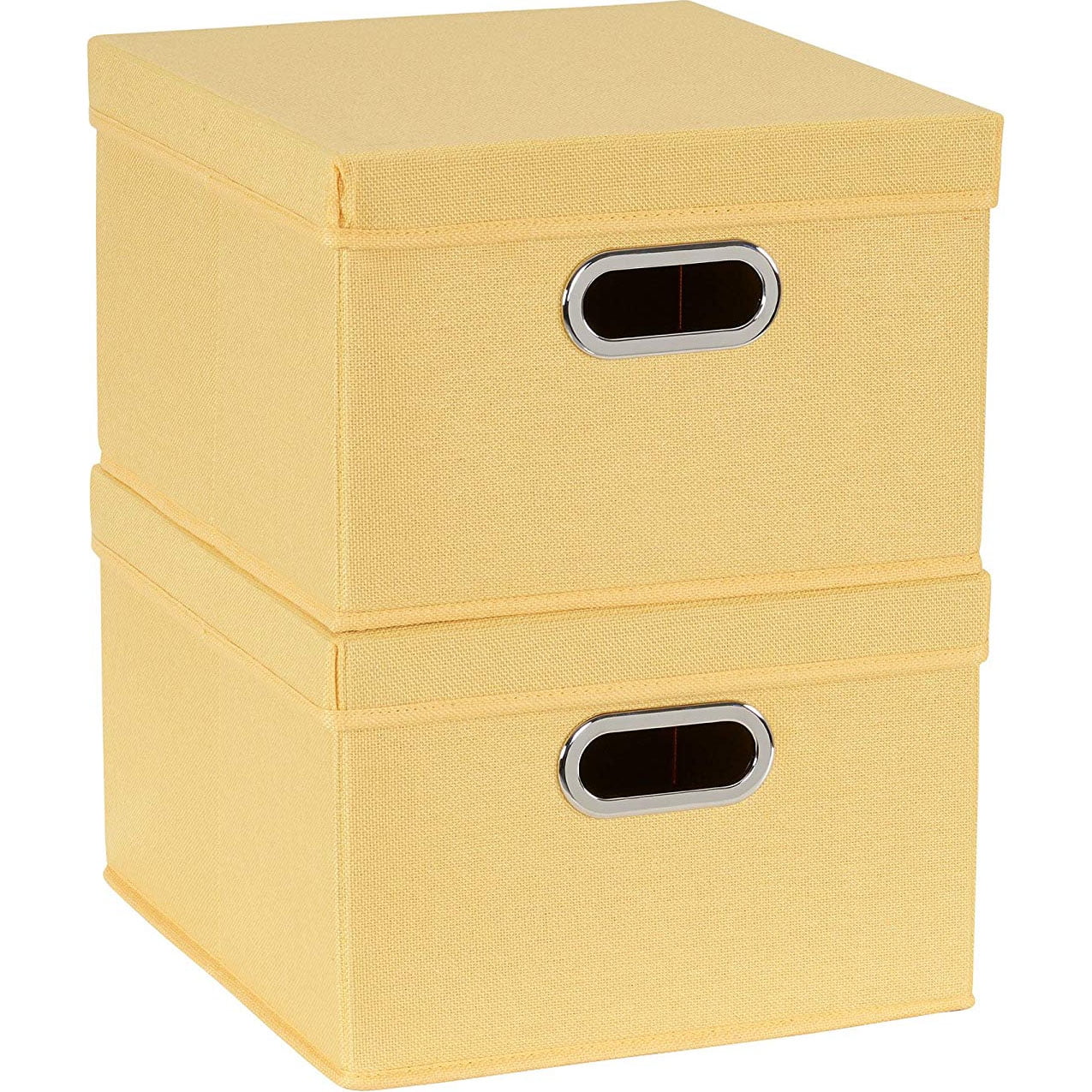 HOUSEHOLD ESSENTIALS Collapsible Linen Storage Boxes, 2pk, Carnation