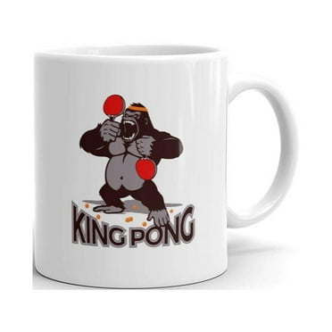 Funny Humor Novelty King Pong Kong Ping-pong Table Tennis 11oz Coffee Tea Ceramic Cup Mug