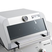 Monument Grills Mesa 2-Burner Propane Gas Grill, Foldable Sides, Swivel Casters, Stainless Steel, LED Controls