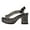 Black Rhinestone, variant on Women Chic Platform Chunky High Heel Buckle Sandals Round Open Toe V-cut Pumps Fashion Dress Block Heel Casual Shoes Size Size 9 Silver