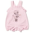 thumbnail image 4 of Disney Minnie Mouse Infant Baby Girls French Terry Short Overalls T-Shirt and Hat 3 Piece Outfit Set Newborn to Infant, 4 of 5