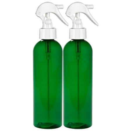 MoYo Natural Labs 8 oz Spray Bottles, Trigger Sprayer Empty Travel Containers, BPA Free PET Plastic for Essential Oils and Liquids/Cosmetics (2 pack, Forest Green)