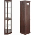 thumbnail image 7 of Lighted Corner Curio Cabinet,Corner Display Cabinet with Tempered Glass Doors Mirrored Back Panel Adjustable Shelves,16.46" L X 16.46" W X 69.84" H(Dark Cherry), 7 of 7