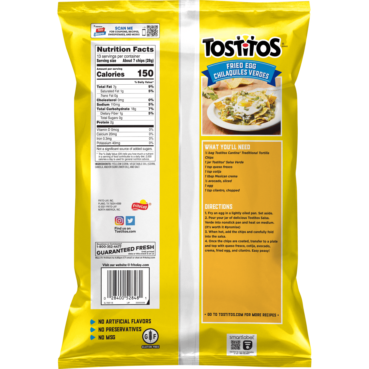 Tostitos Cantina Traditional Yellow Corn Tortilla Chips,13 Ounce Bag - 3 Pack