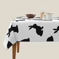 thumbnail image 3 of Wukai Black Rabbit Waterproof Tablecloth for Kitchen Dining, Fits Square Tables for 2-4 Seats -60"x60", 3 of 7