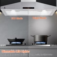 thumbnail image 4 of Litake Range Hood 30 inch, 265 CFM Wall Mount Vent Hood for Kitchen, Ducted/Ductless Range Hood Stainless Steel with Touch Control 3 Speed Exhaust Fan, Adjustable Chimney & LED Light, Silver, 4 of 7