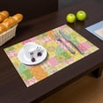 thumbnail image 2 of Placemat, Pioneer Flower Floral Print Pattern Place Mats Table Mat Set Of 2, PVC Washable Placemats for Party Kitchen Dining Decoration, 18x12 Inch, Fade Resistant, 2 of 6