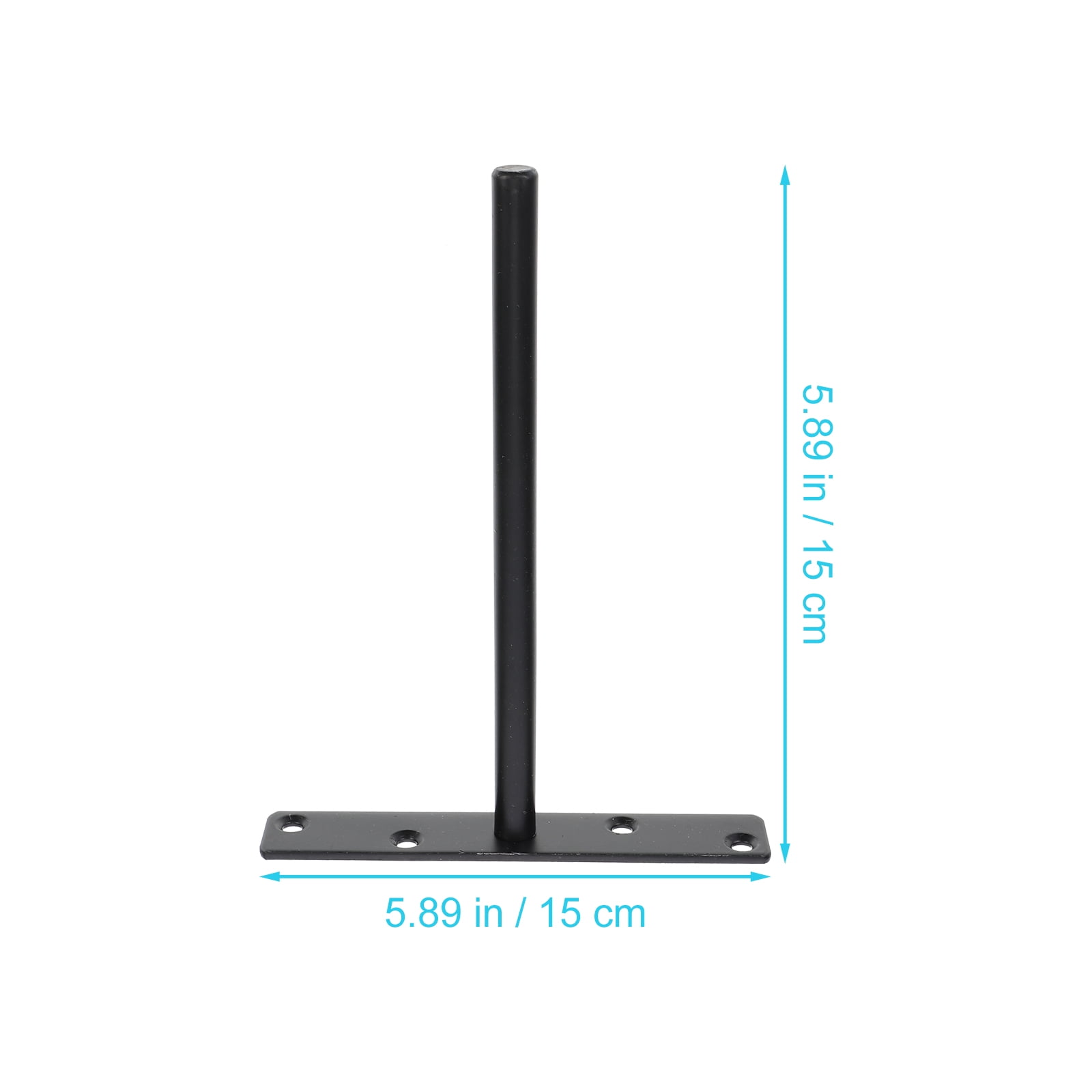 Raindrops 4-Pack Heavy Duty Wall Shelf Brackets 15x15x2.5cm Black Metal Stand Shelves Support Hardware