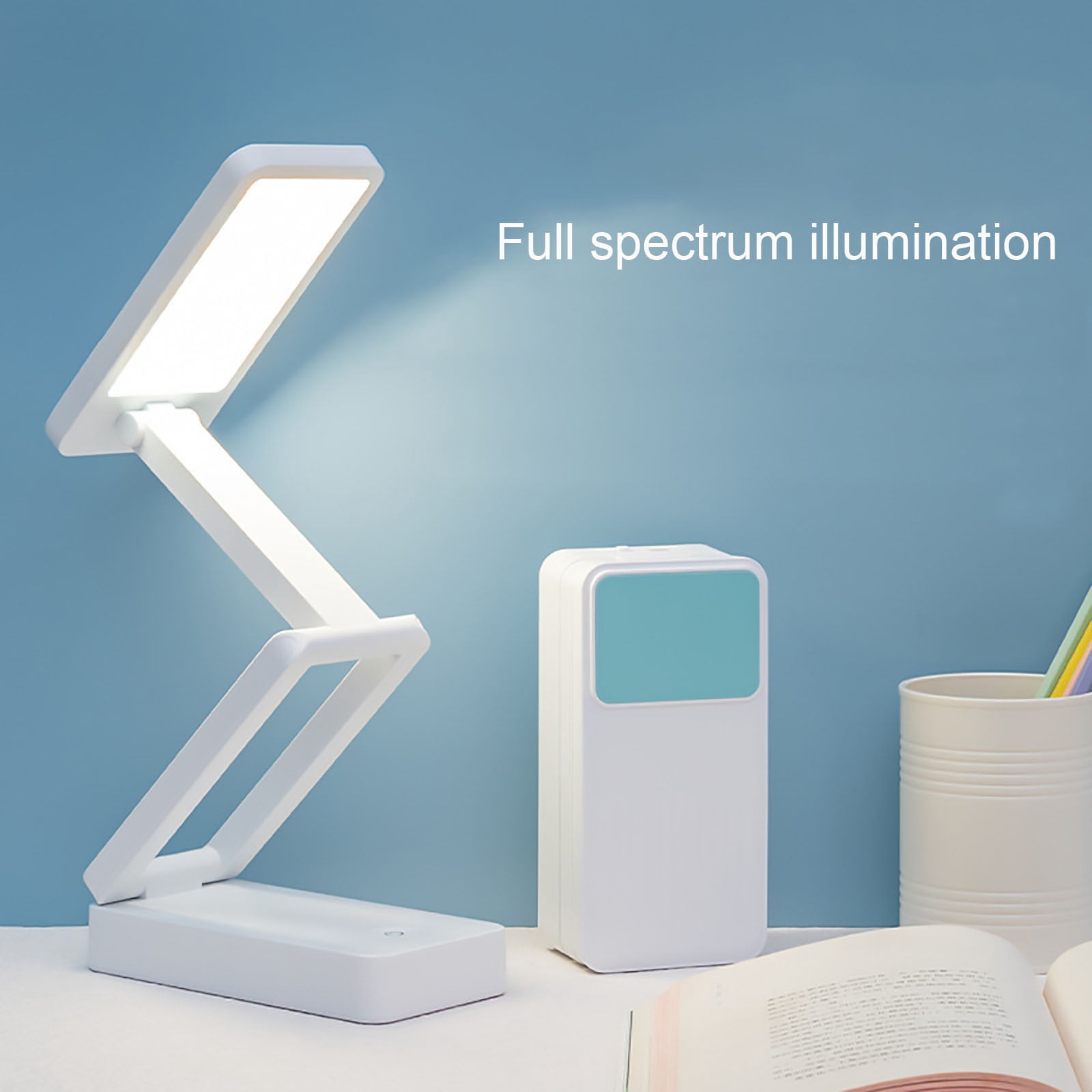 Kabnic LED Desk Lamps for Home Office, Battery Operated Lamp, Rechargeable Lamp Foldable & Portable Light, LED Desk Light Strip, 3 Brightness Dimmable Small Desk Lamp Wireless Reading Lamp
