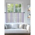 thumbnail image 4 of Sheer Curtains 54 Inch Length 2 Panels Set for Kitchen, Light Purple Grey Stripe Semi Sheer Curtains for Windows, Farmhouse Minimalist Striped Voile Window Treatments Rod Pocket Curtain, 4 of 7